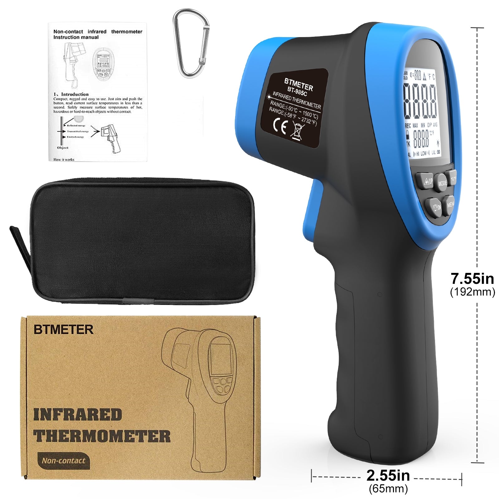 Digital LCD Temperature Gun Non-Contact Laser Infrared Thermometer Heat  Sensor