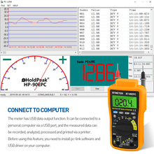 이미지를 갤러리 뷰어에 로드 , BTMETER BT-90EPC Digital Multimeter, w/ USB to PC Link Sync for Data Logging - btmeter-store