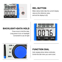 이미지를 갤러리 뷰어에 로드 , BTMETER BT-870N Auto Range Multimetro Digital Clamp Meter Multimeter - btmeter-store